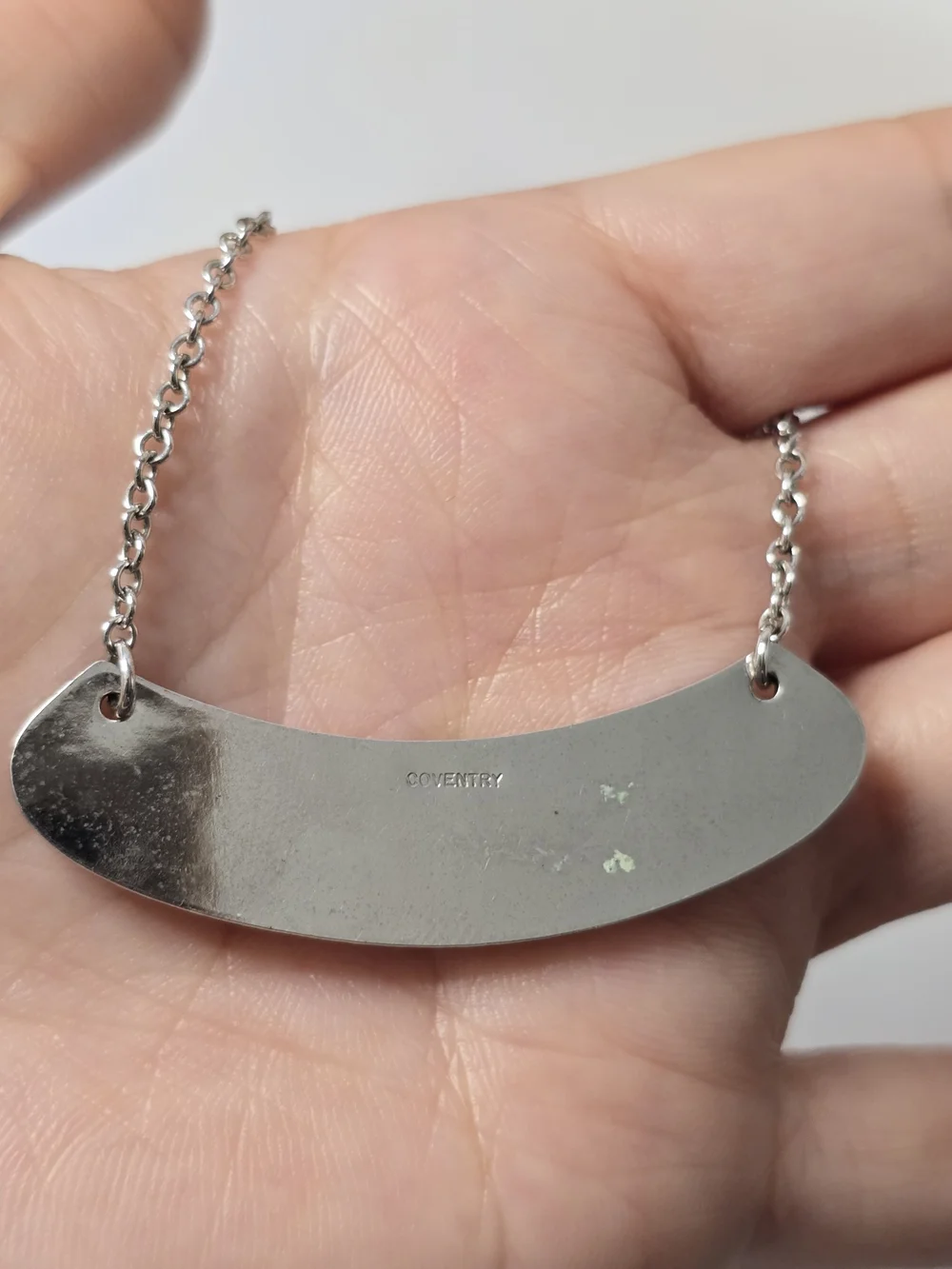 Vintage Coventry Silver Bar Necklace with Turquoise Accent